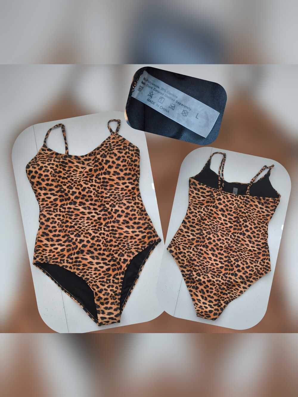 Leopard Print One-Piece Swimsuit Size Lg (Nwots)
